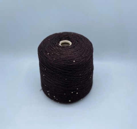 Loro Piana (пр.Италия) арт-Cot-one-silk, 500м/100гр, 67% Хлопок, 29% Шелк, 4%Полиэстер(пайетка) ,цвет-Коричневый, арт.28715