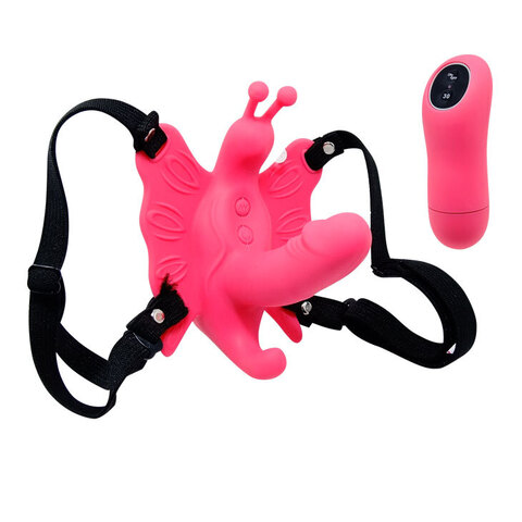 Стимулятор клитора и зоны G бабочка на ремешках с вибрацией Ultra  Passionate Harness