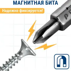 Набор бит ПРАКТИКА Профи  6шт PH1,2; PZ1,2; SL 2 шт x 25мм, (036-551)