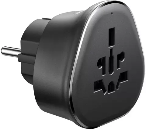 Сетевой адаптер для путешествий UGREEN S500 (95050) Universal Travel Adapter with Schuko Plug, серый космос