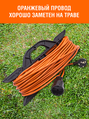 Удлинитель силовой на каркасе, 1 розетка, ПВС 2х1,5мм², 16А, 3,5кВт, б/з, 30м (Very) 89-0-078