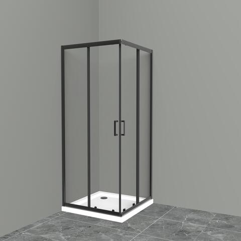 BelBagno Uno-195 UNO-195-A-2-100-C-NERO Душевой уголок радиальный, ассиметричный, 100x100, цвет: чёрный
