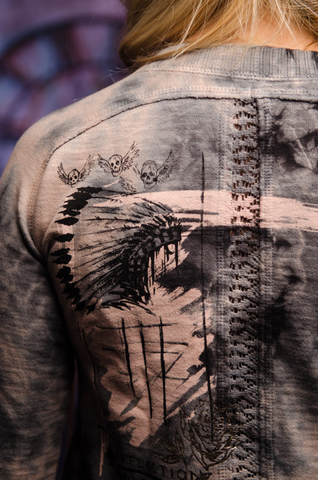 Affliction | Свитшот женский HEADDRESS PAINT AW21258 принт на спине