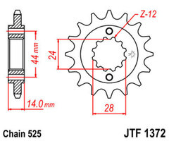 Звезда ведущая VT750 Shadow 98-13 JTF1372.17 зуб