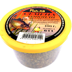 Семена конопли Fish.ka ЖАРЕНЫЕ МОЛОТЫЕ (пластиковая банка) 100г 12шт/уп продажа от 6шт