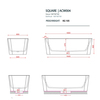 ArtCeram Square ACW004 38 BLU AVIO Ванна отдельностоящая, 180x80