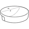 Geberit VariForm 500.782.01.2 Раковина полувстраиваемая в столешницу круглой формы, 50 см, с отв. под смеситель, с отв. перелива