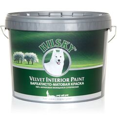 Краска интерьерная HUSKY бархатисто-матовая моющаяся 9л