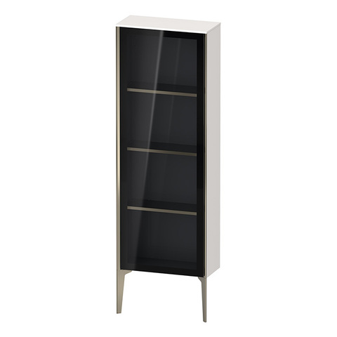 Duravit XViu XV1366LB122 Шкаф подвесной 1330x500x240мм, со стеклянной дверью, 3 стеклянные полки (петли слева), цвет: белый глянцевый/champagne matt