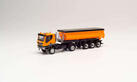 Грузовик Iveco Trakker 4x4, пп самосвал, оранжевый