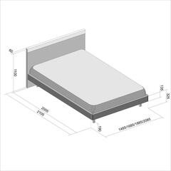 Кровать Flow 140*200 дуб белый