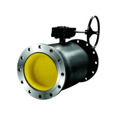 Кран стальной шаровой цельносварной LD КШ.Ц.Ф.Р.150.016, DN-150 PN-16, длина-410мм, полнопроходной, фланцевый с редуктором