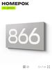 Номер на дверь 866, табличка на дверь для офиса, квартиры, кабинета, аудитории, склада, серая 120х70 мм, Айдентика Технолоджи