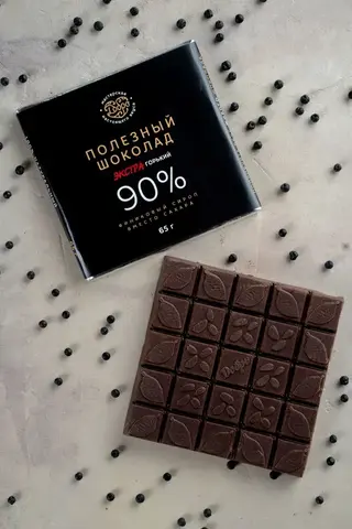 5 шт. в наборе. Шоколад ЭКСТРАгорький, 90% какао, на финиковом пекмезе
