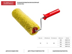 MIRAX  SYNTEX PRO, 48 х 180 мм, бюгель 8 мм, ворс 18 мм, полиакрил/полиэстер, все виды ЛКМ, малярный ролик (02815-18)