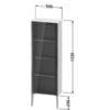 Duravit XViu XV1366LB221 Шкаф подвесной 1330x500x240мм, со стеклянной дверью, 3 стеклянные полки (петли слева), цвет: walnut dark/черный матовый