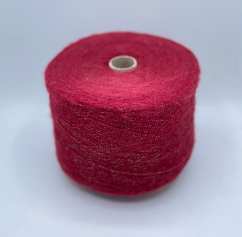 Lanifico del Oliva (пр.Италия),art. Mork, 1000м/100гр,41% Бэби альпака 34% Меринос 20% Полиамид 5% Люрекс, цвет-Бордовый арт.26028