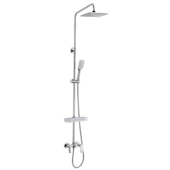 Lemark LM7002C Душевая система с верхним душем 26х19 см мм и поворотным изливом, регулируемая высота 1,2~1,8м, латунь/хром фото
