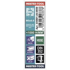 Метчик М 5,0х0,8 (Комплект 2шт) DIN352 HSSEV3 6h 50мм a=4,9 H-Tools 235801-A4-0050