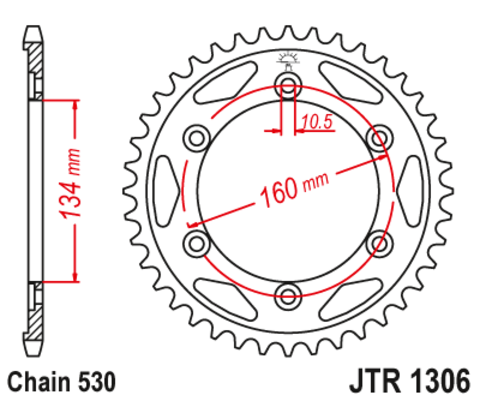 Звезда ведомая для мотоцикла RK B6893-43 (JTR1306-43)
