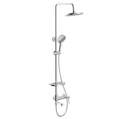 Lemark LM3862C Душевая система с верхним душем ?23 см, 3-х режимной душевой лейкой ?120 мм и поворотным изливом 13 см, регулируемая высота 1,2~1,7м, латунь/хром фото