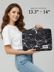Чехол для ноутбука 13,3" и 14" (Черный мрамор)