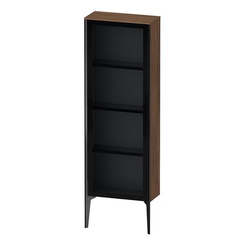 Duravit XViu XV1366RB221 Шкаф подвесной 1330x500x240мм, со стеклянной дверью, 3 стеклянные полки (петли справа), цвет: walnut dark/черный матовый