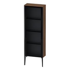 Duravit XViu XV1366RB221 Шкаф подвесной 1330x500x240мм, со стеклянной дверью, 3 стеклянные полки (петли справа), цвет: walnut dark/черный матовый фото