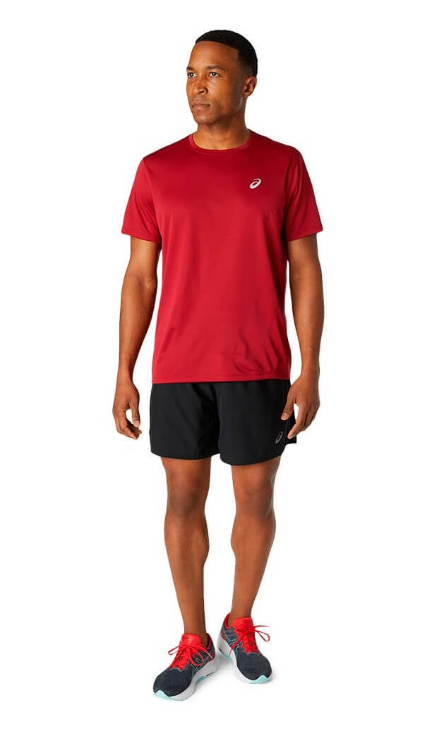 Asics Katakana Ss Top футболка для бега мужская красная - 6