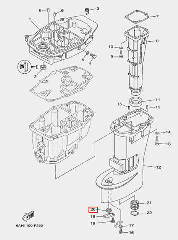 Уплотнитель для лодочного мотора F20 Sea-PRO (21-20)