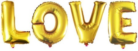 Шар К Надпись, Love, Золото, 16
