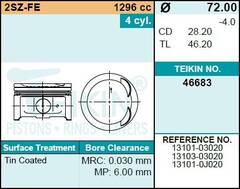 Поршень двигателя TEIKIN 46683 STD (4шт/упак)