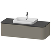 Duravit Happy D.2 Plus HP031KM8080 Столешница 16x1300x550мм для тумбы #HP4932, HP4942, HP4952 ,HP4962, HP4972 с вырезом под 1 раковину, цвет: graphite supermatt
