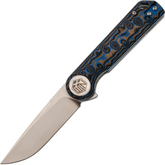 Фото Складной нож Dr.Tech W3897MBL, сталь D2, рукоять микарта, Pattern blue