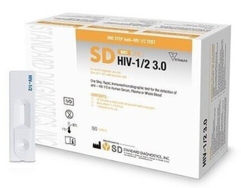 Набор реагентов для определения антител к ВИЧ 1 и 2 типа (SD BIOLINE HIV- 1/2 3.0), 30 тестов /Standard Diagnostics, Inc., Корея/