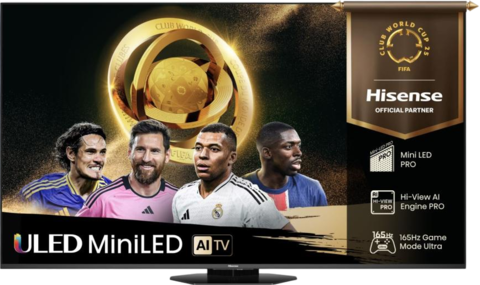 Телевизор QLED Hisense 55" 55U8Q темно-серый 4K Ultra HD 165Hz DVB-T DVB-T2 DVB-C DVB-S DVB-S2 USB WiFi Smart TV