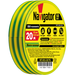 Изолента Navigator 71 108 NIT B15 20/YG желто-зеленая