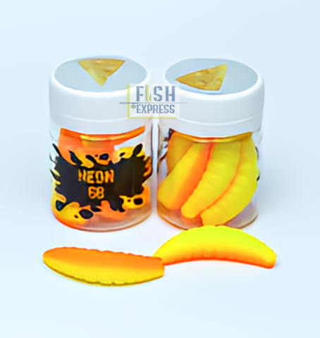 NEON 68 Maggot 46мм (6 шт ) СЫР цвет ЛИМОН/ОРАНЖЕВЫЙ продажа от 2 шт.