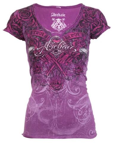 Archaic | Футболка женская Madame Tee Puple ARW1739 от Affliction перед