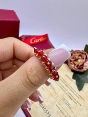 Кольцо CLASH в стиле CARTIER с красными вставками и двигающимися шипами