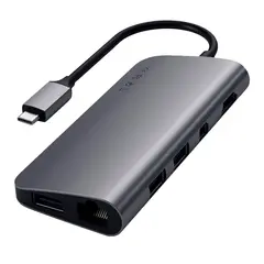 USB-концентратор Satechi USB-C Multi-Port V2, Ethernet / 4K HDMI / Type-C / Type-A / SD & micro SD, Space Gray (Серый космос)