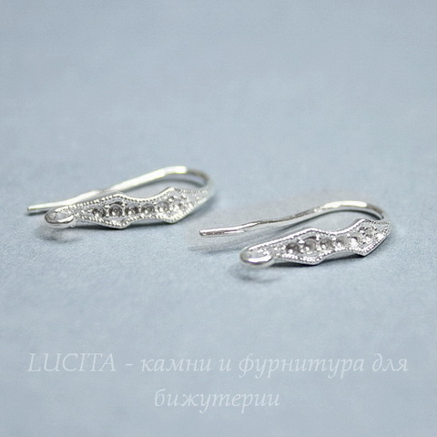 Швензы - крючки "Ромбики", 18х9 мм (цвет - серебро), пара