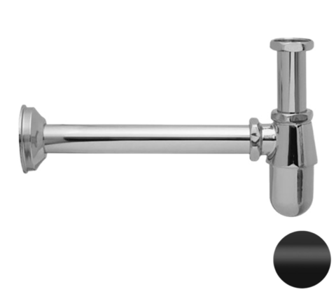 Remer 970114NO Сифон для раковины латунный 1 1/4", цвет: черный матовый