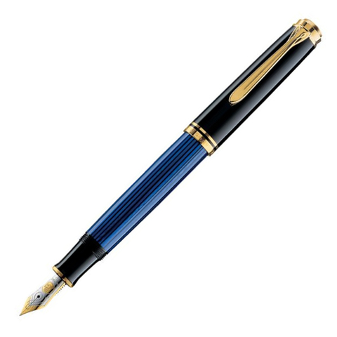 Ручка перьевая Pelikan Souverän® M400 Black and Blue GT, F (994939)