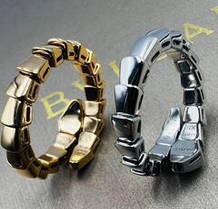 Кольцо ЗМЕЯ-SERPENTI одинарное с камнями на голове lux качество rose/white VGOLD