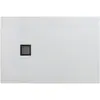 BelBagno TRAY-MR-UNO-AH-100/80-35-W-NO Поддон из искусственного мрамора в комплекте с сифоном с чёрной матовой декоративной накладкой