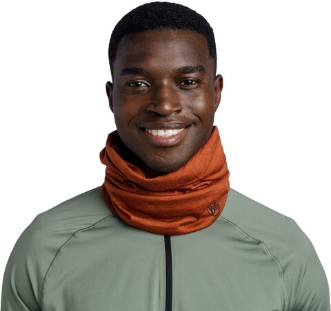 Тонкий шерстяной шарф-труба Buff Merino Lightweight Solid Cinnamon фото 2