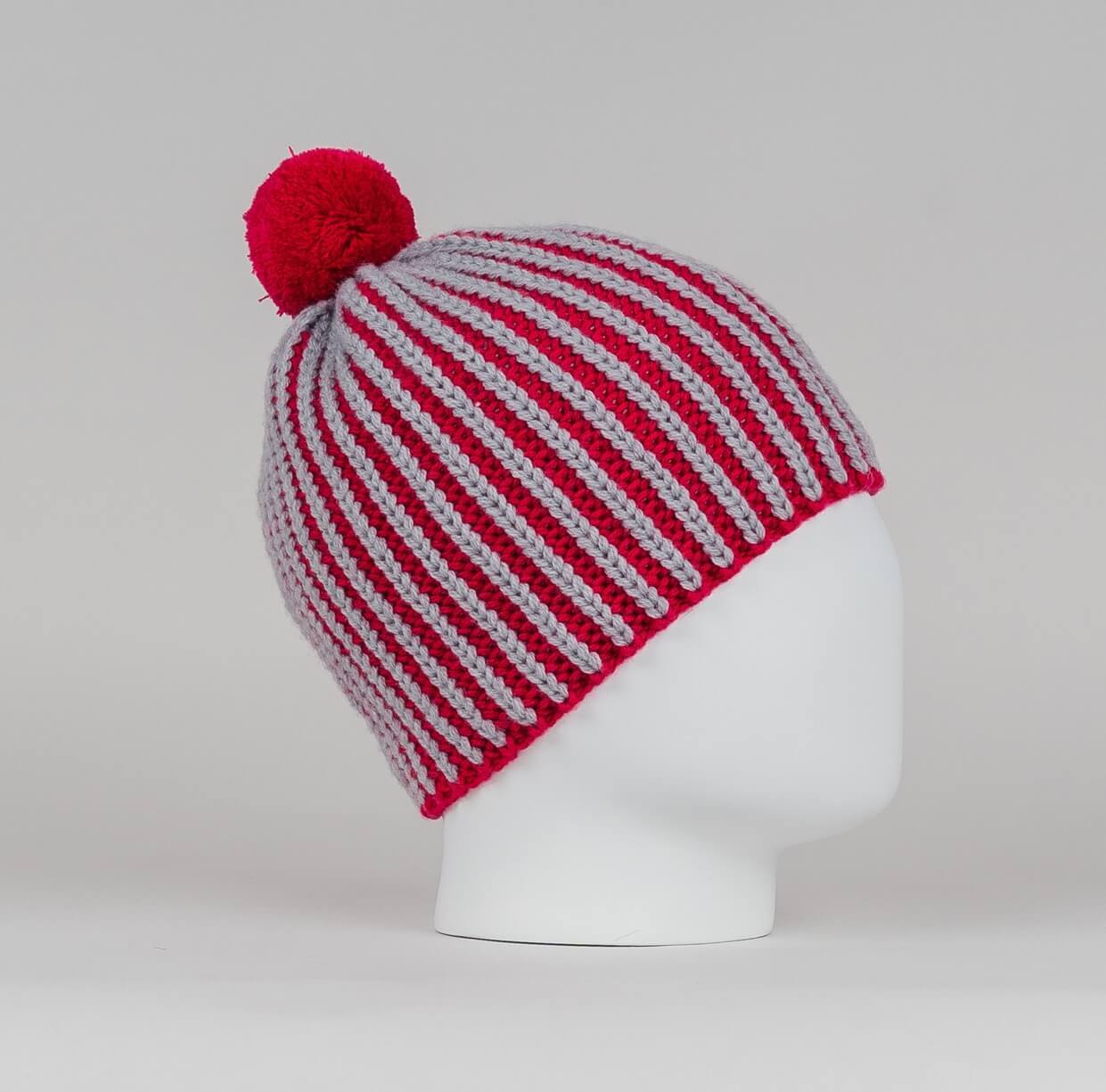 Вязаная шапка с шерстью Nordski Wool fuchsia-grey - 7