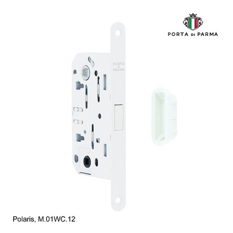 Замок врезной магнитный под фиксатор PORTA DI PARMA Polaris WH белый