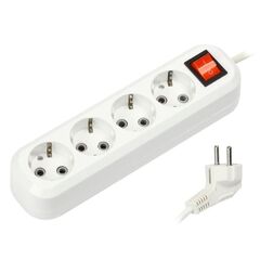 Удлинитель бытовой 4 гн, 5 м, ПВС, 3х1 мм2, с/з, выкл, Smartbuy, SBE-16-4-05-ZS